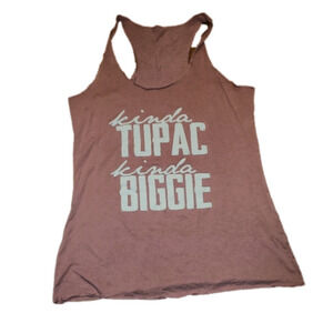 𝅺Rose pink tanktop Kinda Tupac Kinda Biggie Medium
